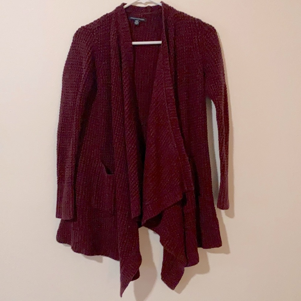 Burgundy Sweater Cardigan, XS